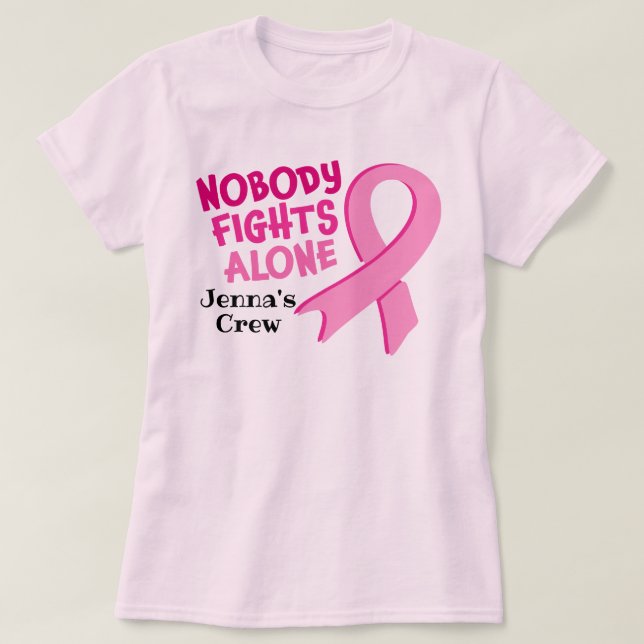 Camiseta Conciencia sobre el cáncer de mama personalizado (Diseño del anverso)