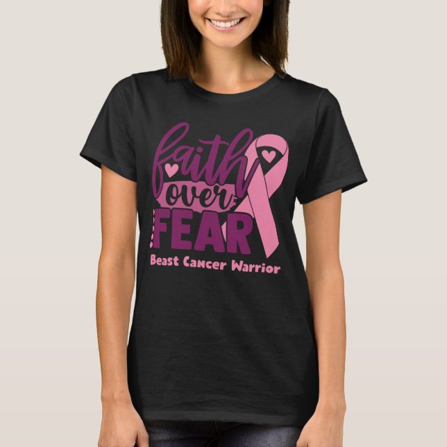 Camiseta Conciencia sobre el cáncer de mama por miedo (Anverso)