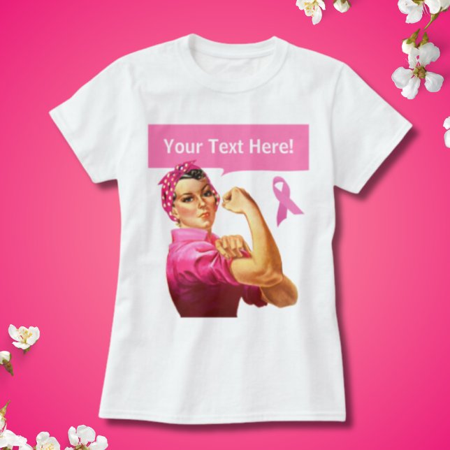 Camiseta Conciencia sobre el cáncer de mama Rosie the Rivet (Pink Ribbon Rosie the Riveter T-Shirt)
