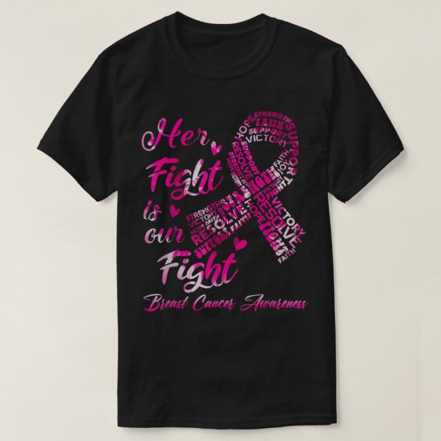 Camiseta Conciencia sobre el cáncer de mama Su lucha es nue (Diseño del anverso)