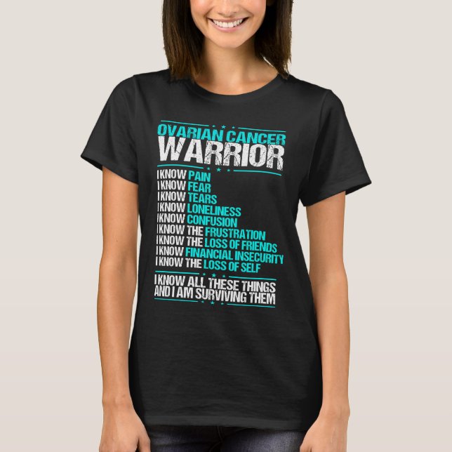 Camiseta Conciencia sobre el cáncer de ovario Conozco Dolor (Anverso)