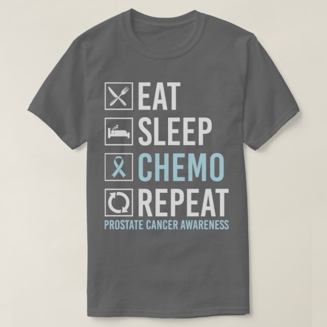 Camiseta Conciencia sobre el cáncer de próstata Comer Sleep (Diseño del anverso)