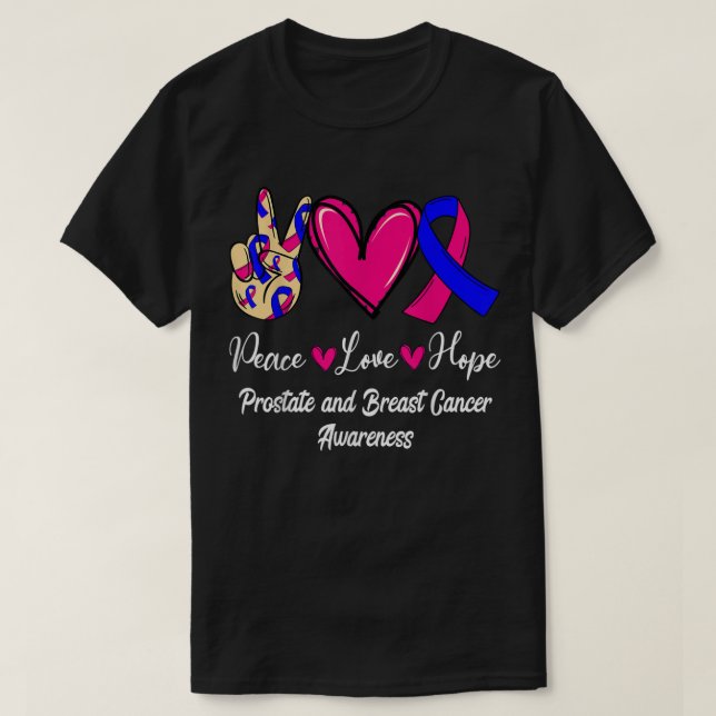 Camiseta Conciencia sobre el cáncer de próstata y mama Amor (Diseño del anverso)