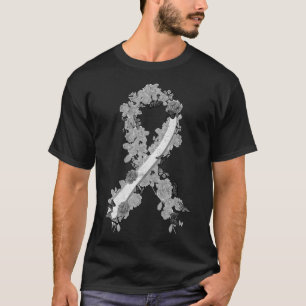 Camiseta Conciencia sobre el cáncer de pulmón en cinta blan