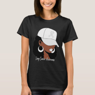 Camiseta Conciencia sobre el cáncer de pulmón Mujer negra C