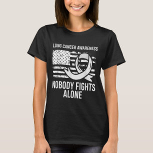 Camiseta Conciencia sobre el cáncer de pulmón nadie lucha s