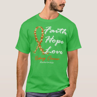 Camiseta Conciencia Sobre El Cáncer De Riñón Fe Esperanza A