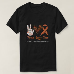 Camiseta Conciencia sobre el cáncer de riñón Paz Amor Cure