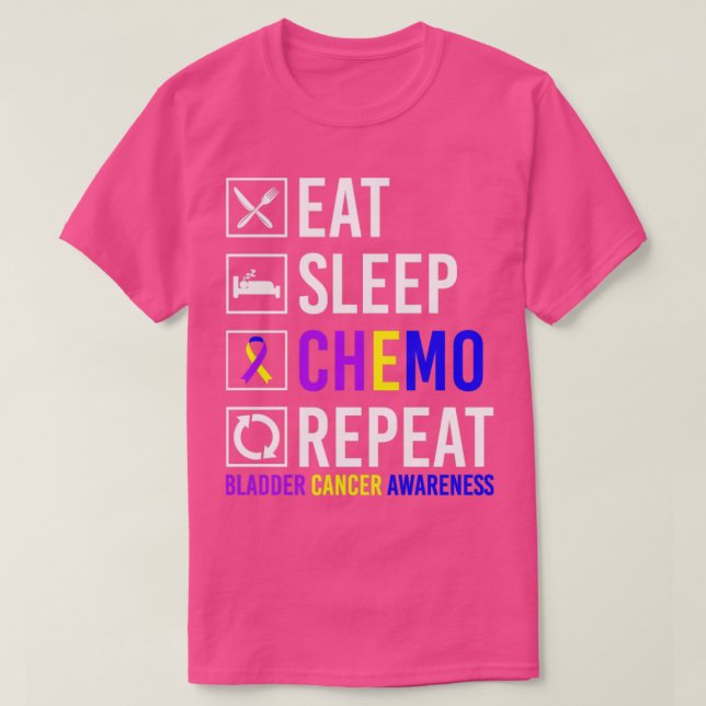 Camiseta Conciencia sobre el cáncer de vejiga Comer Sleep C (Diseño del anverso)