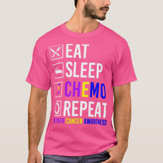 Camiseta Conciencia sobre el cáncer de vejiga Comer Sleep C