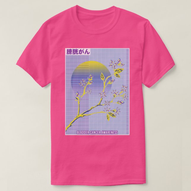 Camiseta Conciencia sobre el cáncer de vejiga Sakura cerezo (Diseño del anverso)
