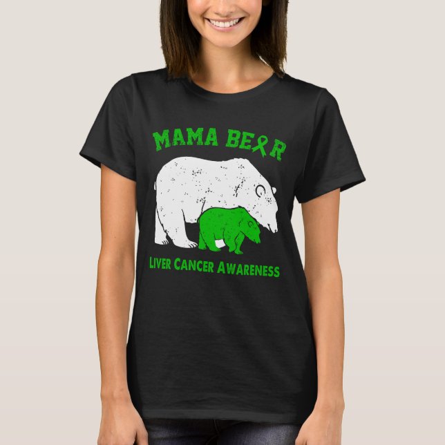 Camiseta Conciencia sobre el CÁNCER del HÍGADO Mama Bear (Anverso)