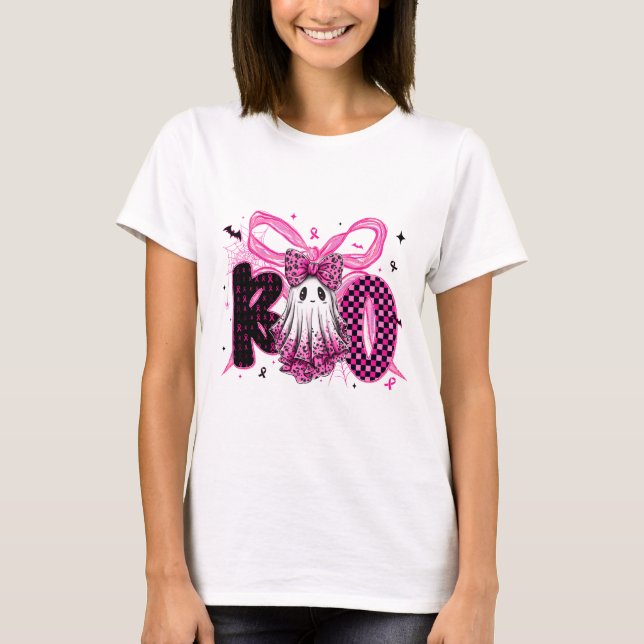Camiseta Conciencia sobre el cáncer - Fantasma de Halloween (Anverso)