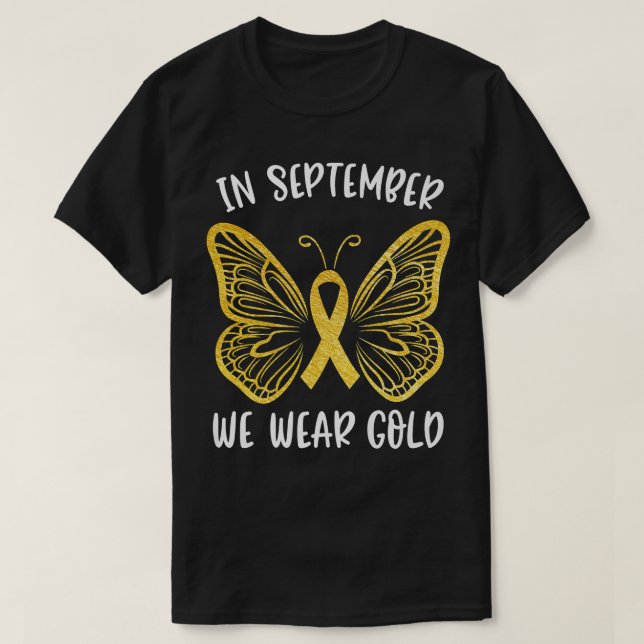Camiseta Conciencia Sobre El Cáncer Infantil En Septiembre, (Diseño del anverso)