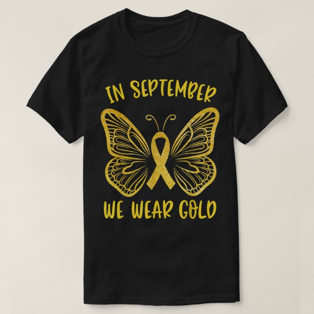 Camiseta Conciencia Sobre El Cáncer Infantil En Septiembre, (Diseño del anverso)
