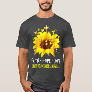 Camiseta Conciencia sobre el cáncer infantil Fe Esperanza A