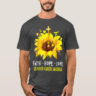 Camiseta Conciencia sobre el cáncer infantil Fe Esperanza A