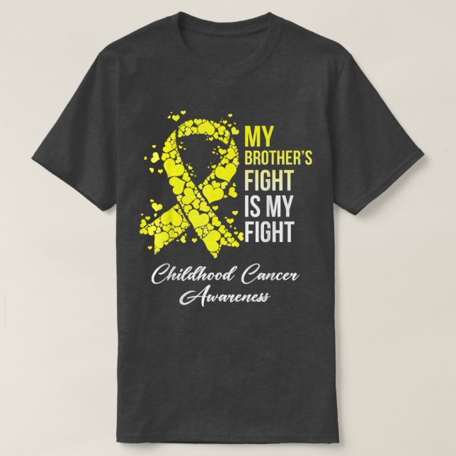 Camiseta Conciencia sobre el cáncer infantil Mi hermano luc (Diseño del anverso)