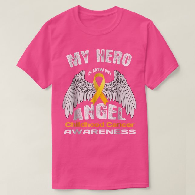Camiseta Conciencia sobre el cáncer infantil Mi héroe es ah (Diseño del anverso)