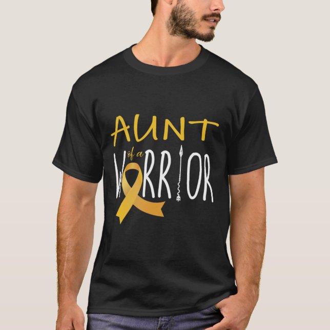 Camiseta Conciencia sobre el cáncer infantil Tía de un guer (Anverso)