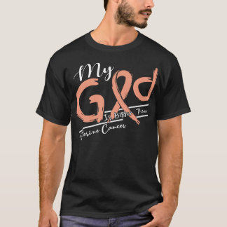 Camiseta Conciencia sobre el cáncer uterino Mi Dios es más