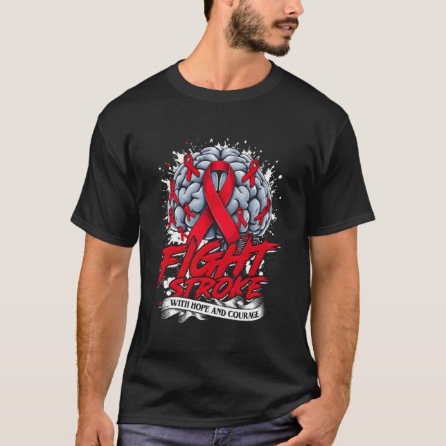 Camiseta Conciencia sobre el derrame cerebral Superviviente (Anverso)