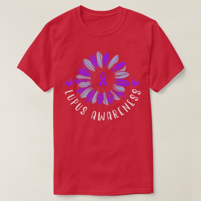 Camiseta Conciencia sobre el lupus Cinta púrpura SLE Diácea (Diseño del anverso)