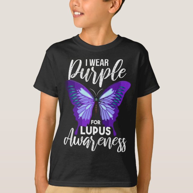 Camiseta Conciencia sobre el lupus Motivación de la maripos (Anverso)
