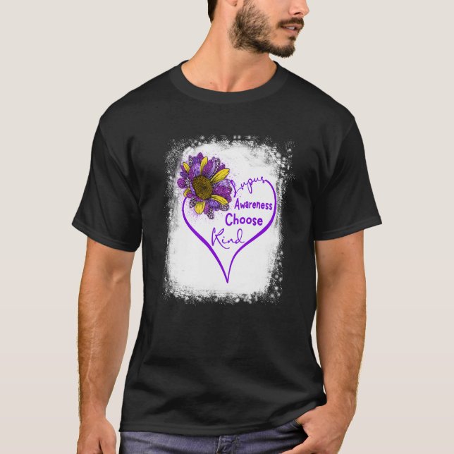 Camiseta Conciencia sobre el lupus púrpura Escoge Kind Hear (Anverso)