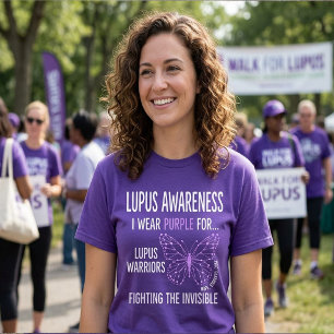 Camiseta Conciencia sobre el Lupus Uso Morado por los Guerr