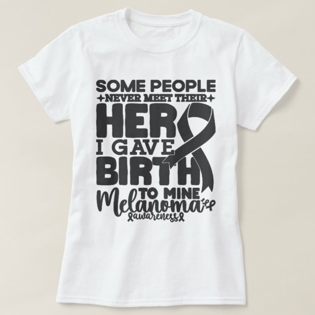Camiseta Conciencia sobre el melanoma, algunas personas nun (Diseño del anverso)