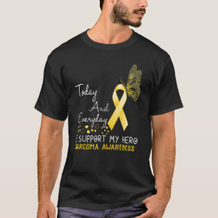 Camiseta Conciencia sobre el sarcoma Yo apoyo la mariposa d