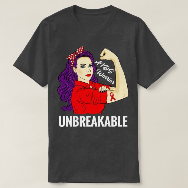 Camiseta Conciencia sobre el SIDA Guerrero de la infección  (Diseño del anverso)