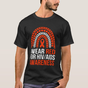Camiseta Conciencia sobre el SIDA VIH Me visto de rojo por