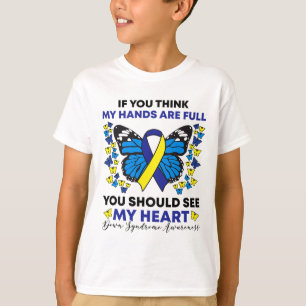 Camiseta Conciencia sobre el síndrome de Down Cinta azul y 