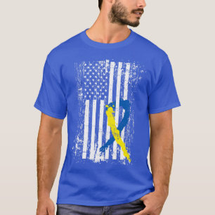 Camiseta Conciencia sobre el síndrome de Down en la bandera