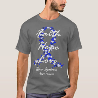Camiseta Conciencia sobre el síndrome de Usher Fe Esperanza