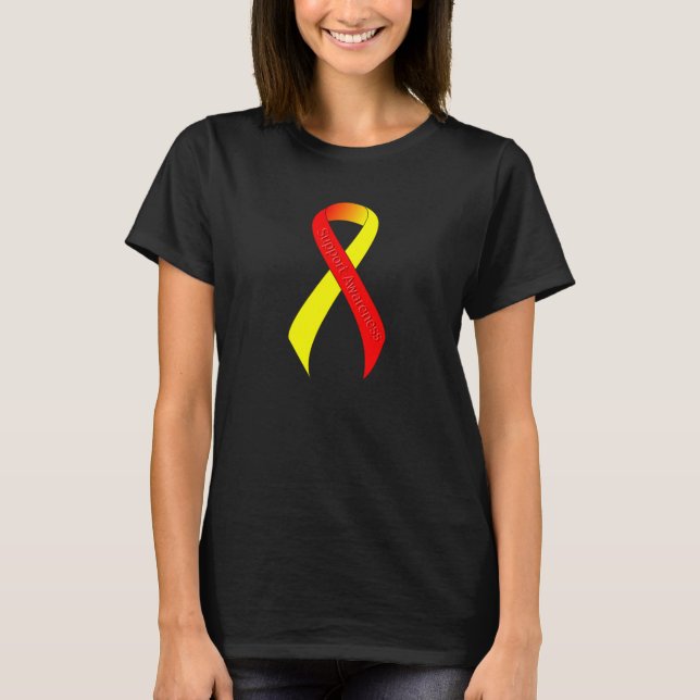 Camiseta Conciencia sobre el soporte de cinta roja y amaril (Anverso)