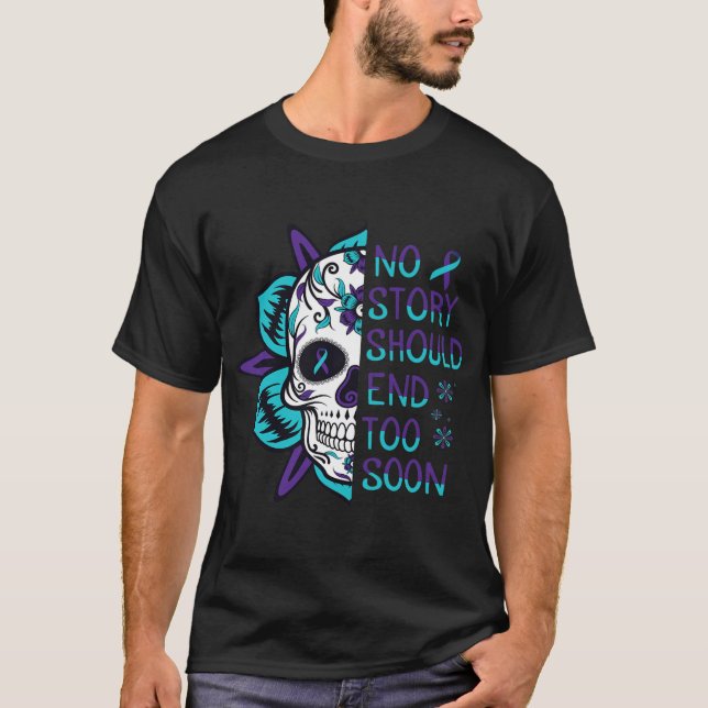 Camiseta Conciencia sobre el suicidio en el cráneo Salud me (Anverso)
