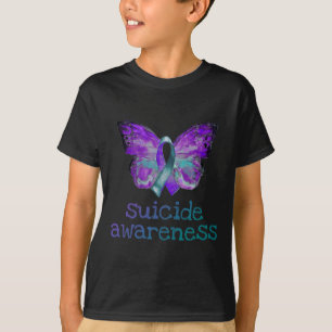 Camiseta Conciencia sobre el suicidio Semicolon de mariposa