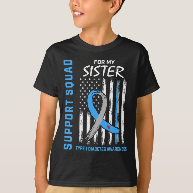 Camiseta Conciencia sobre el T1D Partida de la Bandera de E (Anverso)