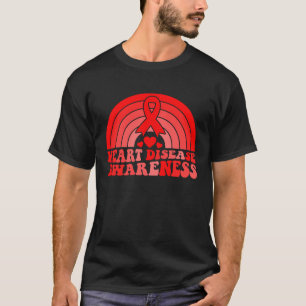 Camiseta Conciencia sobre enfermedades cardíacas Cinta roja