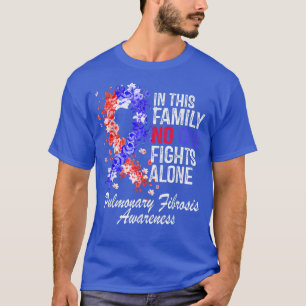 Camiseta Conciencia sobre Fibrosis Pulmonar Cinta Flor Azul