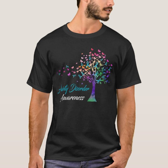 Camiseta Conciencia sobre la ansiedad del árbol de la cinta (Anverso)