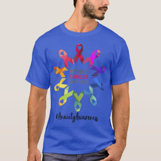Camiseta Conciencia sobre la ansiedad Día Mundial del Cánce