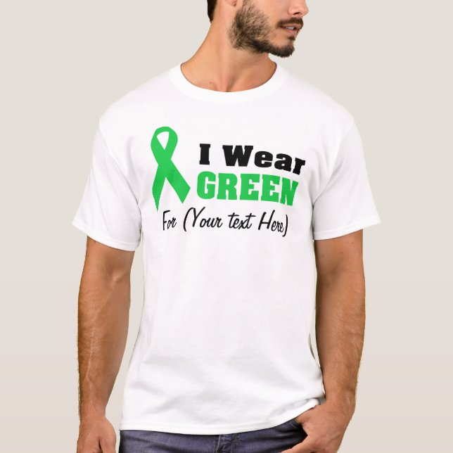 Camiseta Conciencia sobre la cinta verde personalizado (Anverso)