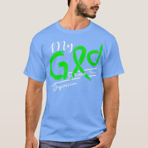 Camiseta Conciencia Sobre La Depresión Mi Dios Es Más Fuert