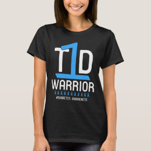 Camiseta Conciencia sobre la diabetes Cinta azul T1D Guerre