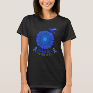 Camiseta Conciencia sobre la diabetes Colibrí girasol
