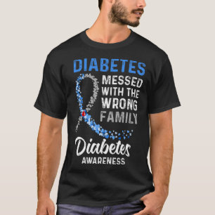 Camiseta Conciencia sobre la diabetes con la familia equivo